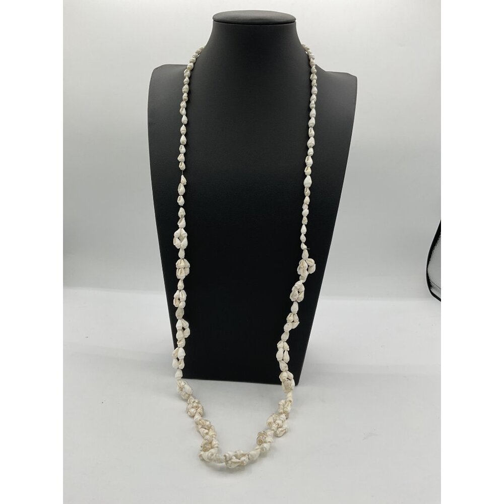 Long Strand Vintage Shell Bead Necklace